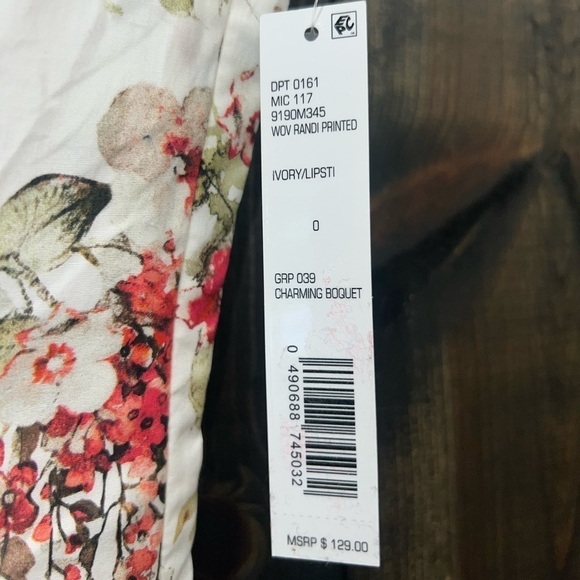 Antonio Melani Crop Top 0 NWT Floral Ruffle Boho V-neck Formal Casual - Picture 2 of 8